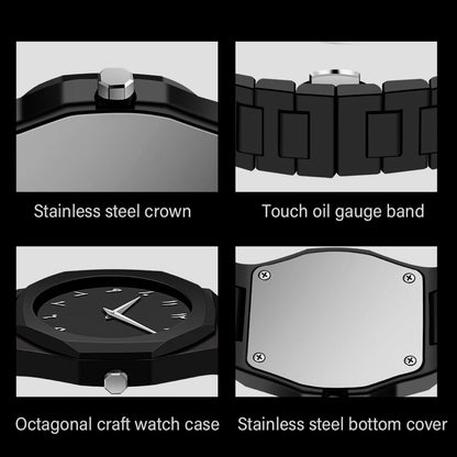SHUAIKE  1142-4 Business Men's Watch Men's Quartz Watch Classic Fashion Round Watch Art Arabic Digital New Watch Men's Clock