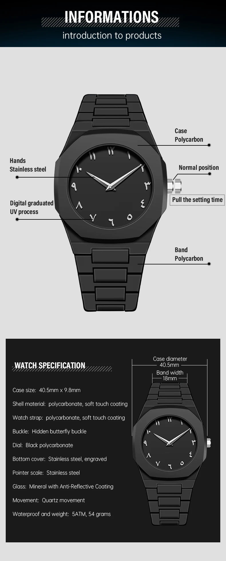 SHUAIKE  1142-4 Business Men's Watch Men's Quartz Watch Classic Fashion Round Watch Art Arabic Digital New Watch Men's Clock