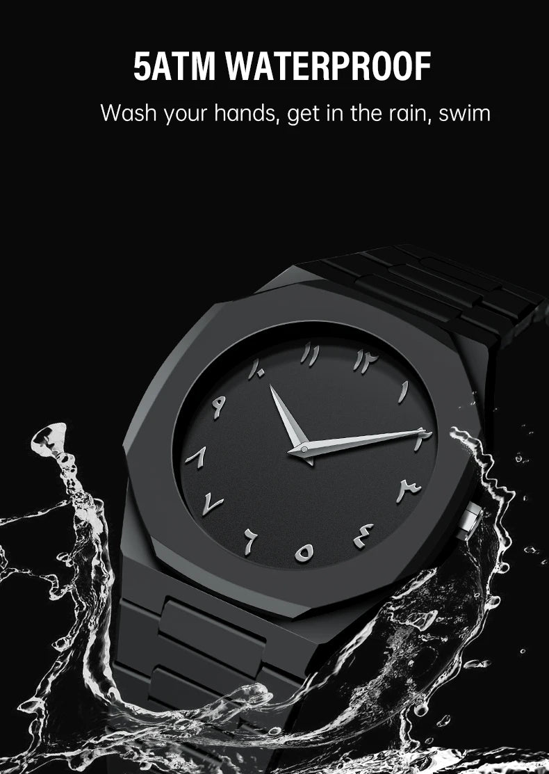 SHUAIKE  1142-4 Business Men's Watch Men's Quartz Watch Classic Fashion Round Watch Art Arabic Digital New Watch Men's Clock