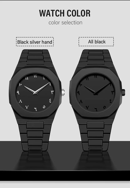SHUAIKE  1142-4 Business Men's Watch Men's Quartz Watch Classic Fashion Round Watch Art Arabic Digital New Watch Men's Clock