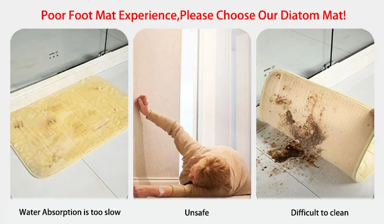 Non-Slip Bathroom Mat Soft Diatomite Mat Super Absorbent Bath Mat Quick Drying House Entrance Mat Kitchen Shower Rug baño