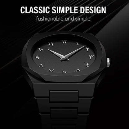 SHUAIKE  1142-4 Business Men's Watch Men's Quartz Watch Classic Fashion Round Watch Art Arabic Digital New Watch Men's Clock